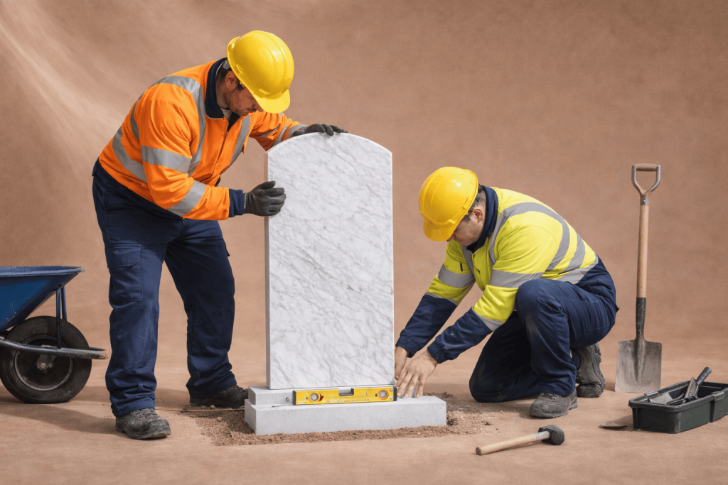 Монтаж памятника Kazmemory